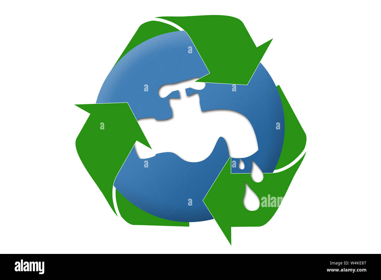 Recycling-Symbol aus Globus Stockfoto