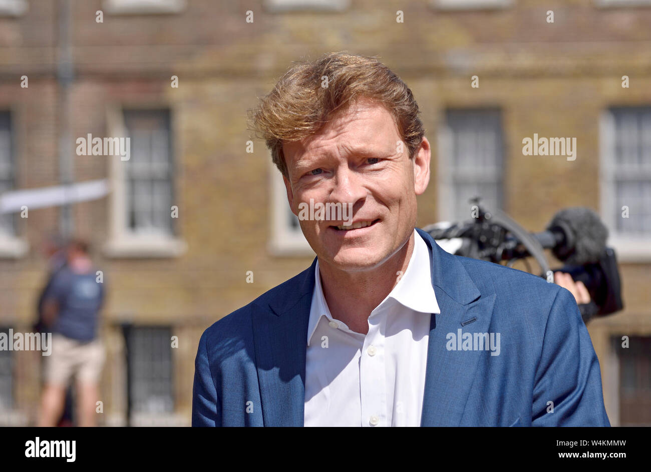 Richard Tice, MDEP, Vorsitzender des Brexit Partei, auf College Green, Westminster, Juli 2019 Stockfoto