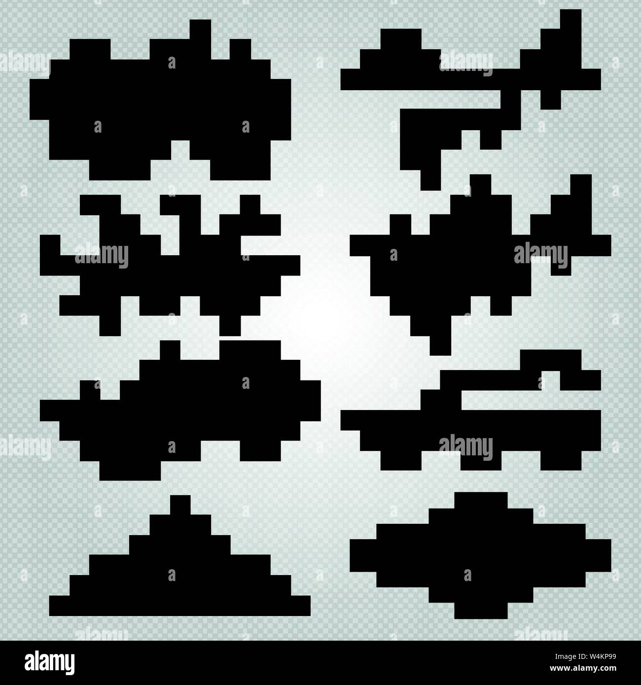 Ansammlung isolierter Abstraktes pixel Symbole Stock Vektor