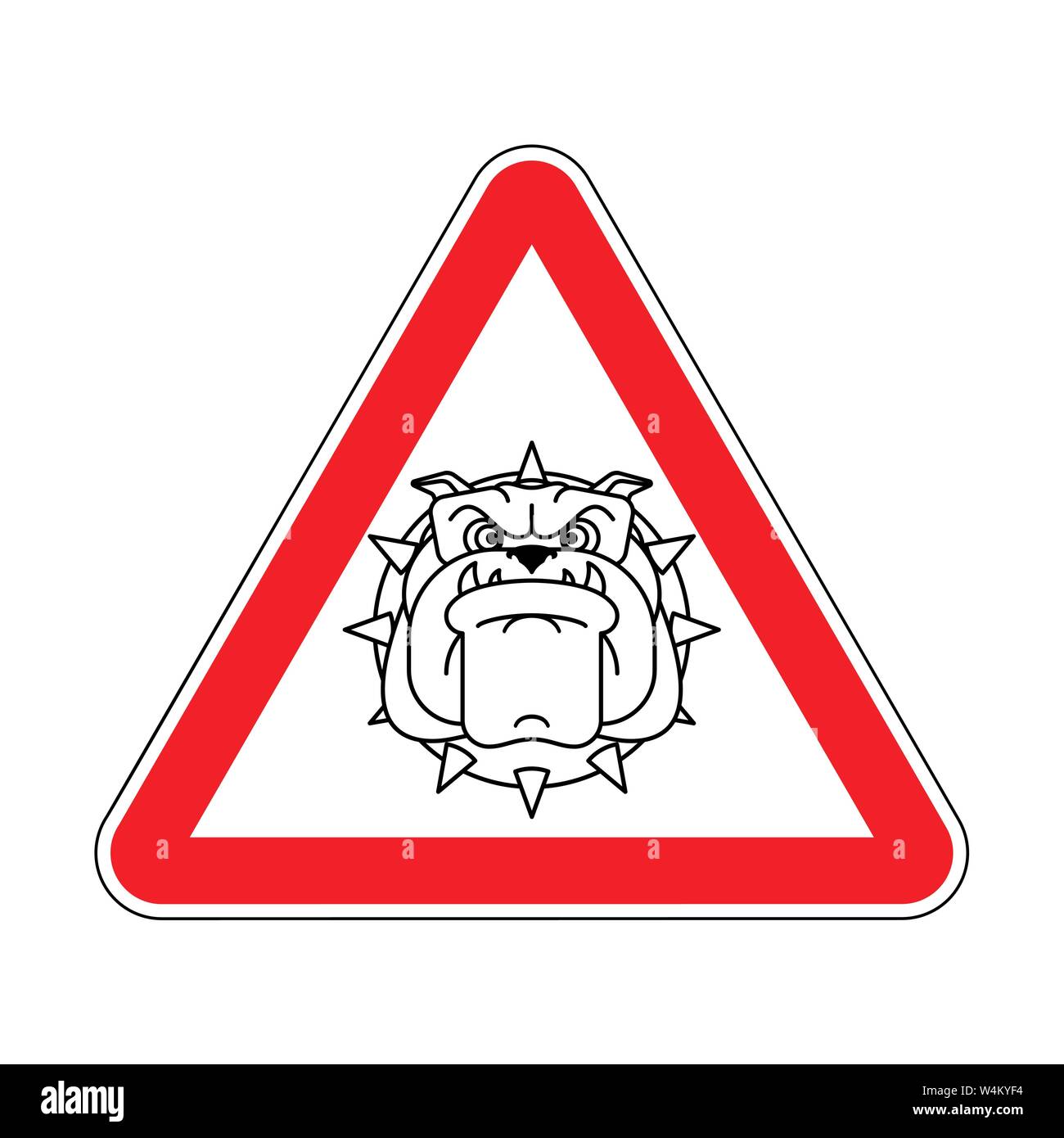 Aufmerksamkeit wütend Hund. Warnung Red Road Sign. Achtung Wachhund Stock Vektor