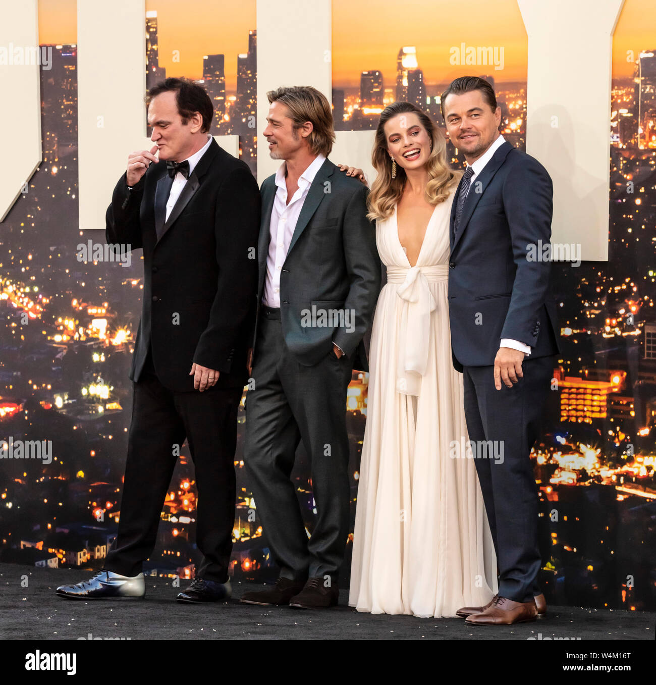 Los Angeles, CA - 22. Juli 2019: Quentin Tarantino, Brad Pitt, Margot Robbie und Leonardo DiCaprio an der "Once Upon a Ti der Los Angeles Premiere Stockfoto