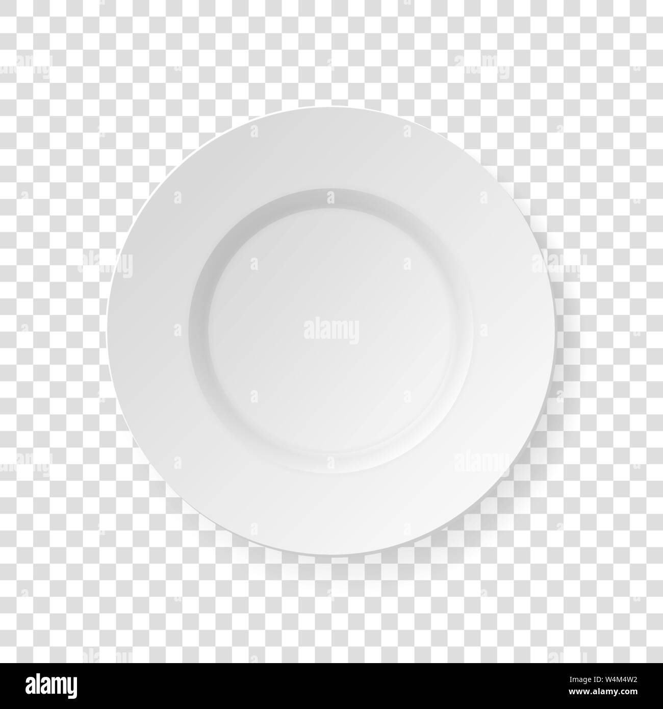 Weiß Teller Teller auf transparentem Hintergrund isoliert Stock Vektor