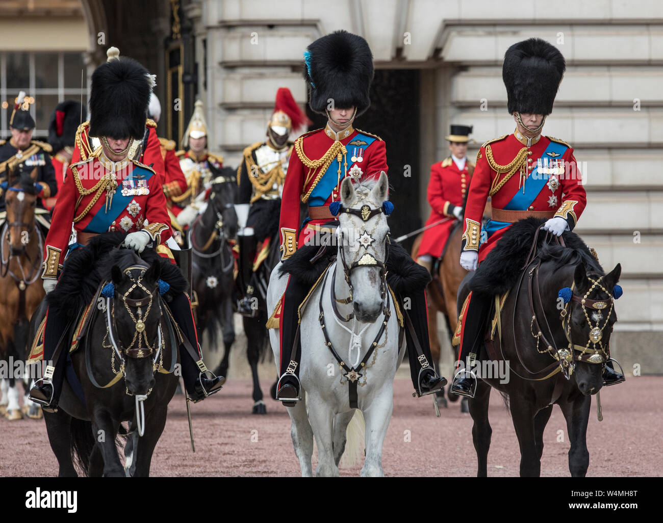 Die Farbe, Geburtstag Parade feiern der Königin außerhalb des Buckingham Palace, London, England, Vereinigtes Königreich Stockfoto