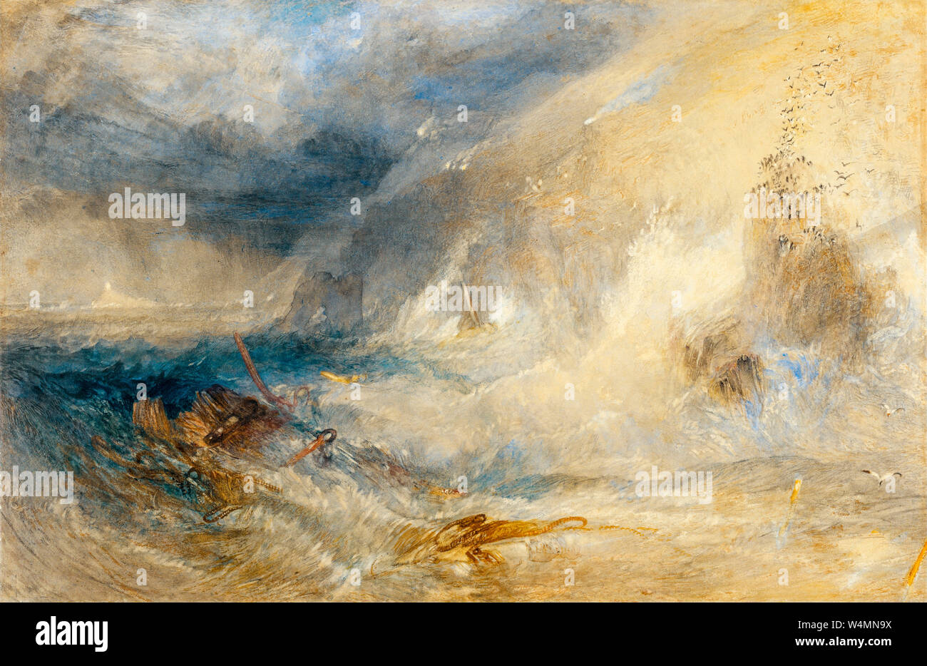 JMW Turner, langen Schiff Leuchtturm, Land's End, Malerei, 1834-1835 Stockfoto