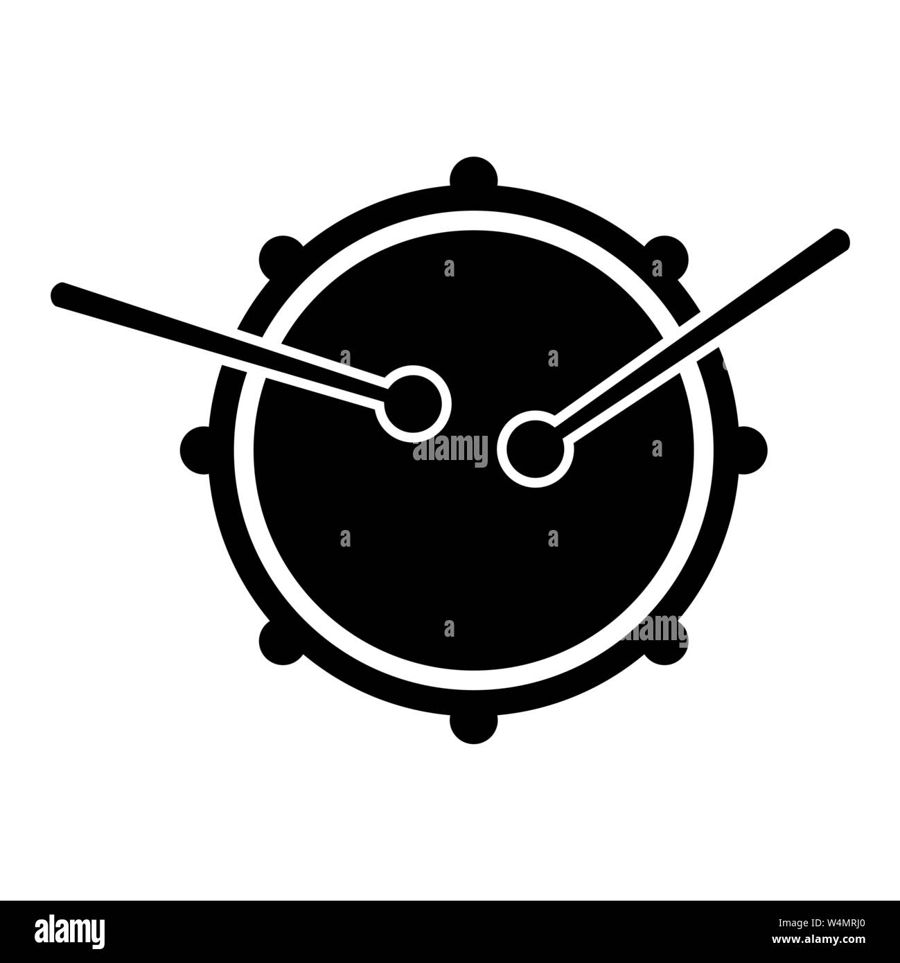 Drum Symbol design schwarze Silhouette. Die Aussicht von oben Stock Vektor