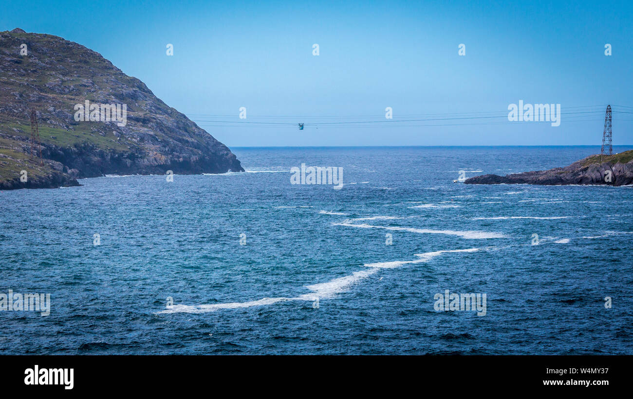 Seilbahn nach dursey Island am Ende der Halbinsel Beara, Irland Stockfoto