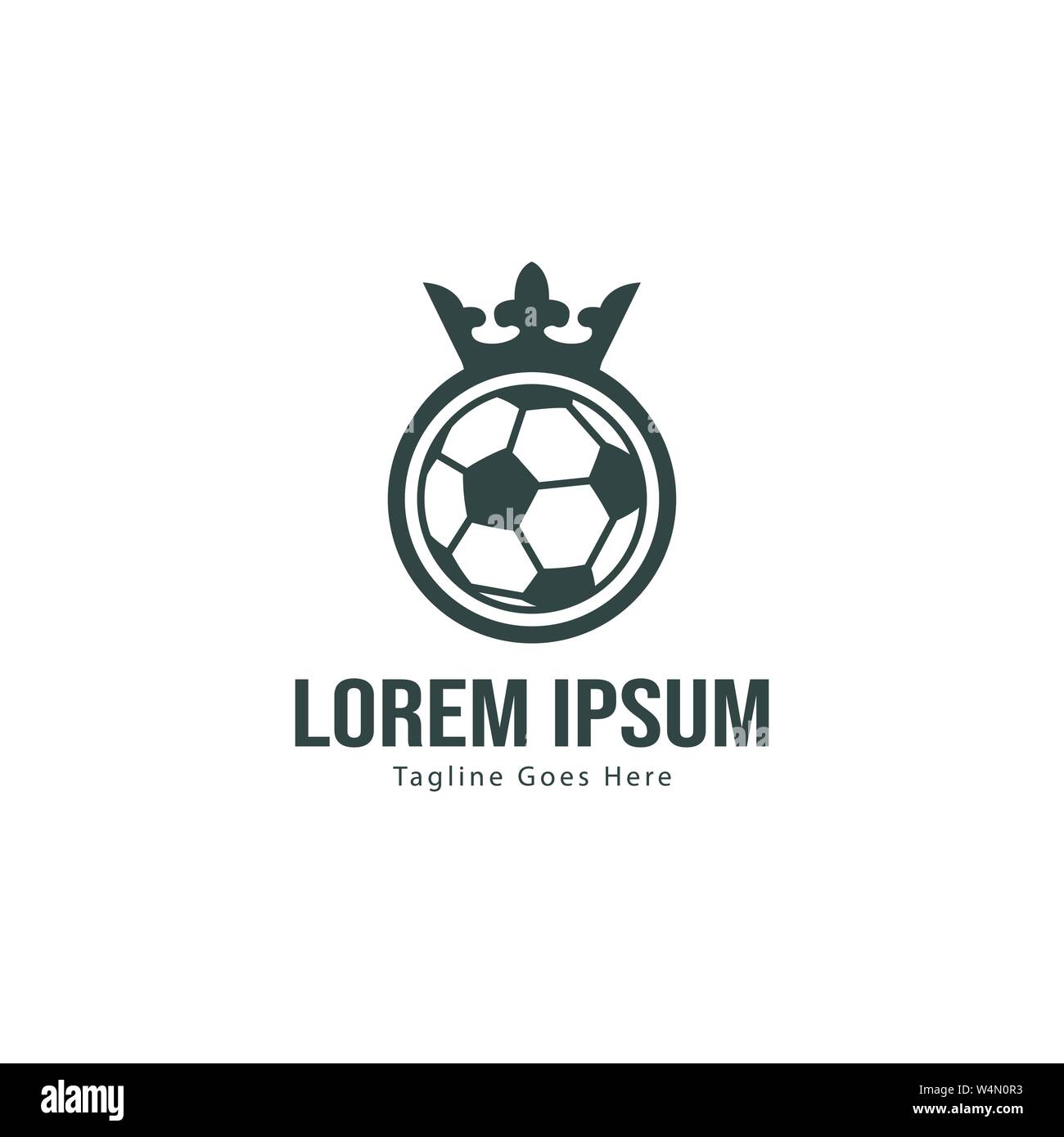 Fußball logo Template Design. Fußball-Logo mit modernen Rahmen auf weißem  Hintergrund Stock-Vektorgrafik - Alamy