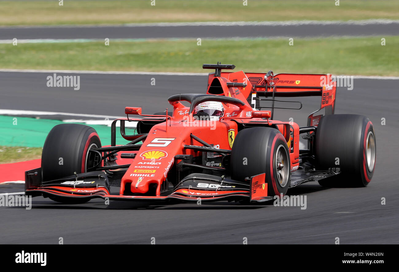 Ferrari's Sebastian Vettel beim Grand Prix von Großbritannien in Silverstone, Towcester. PRESS ASSOCIATION Foto. Bild Datum: Sonntag, 14 Juli, 2019. Siehe PA Geschichte AUTO Briten. Foto: David Davies/PA-Kabel. Einschränkungen: Nur für den redaktionellen Gebrauch bestimmt. Kommerzielle Nutzung mit vorheriger Zustimmung von Teams. Stockfoto
