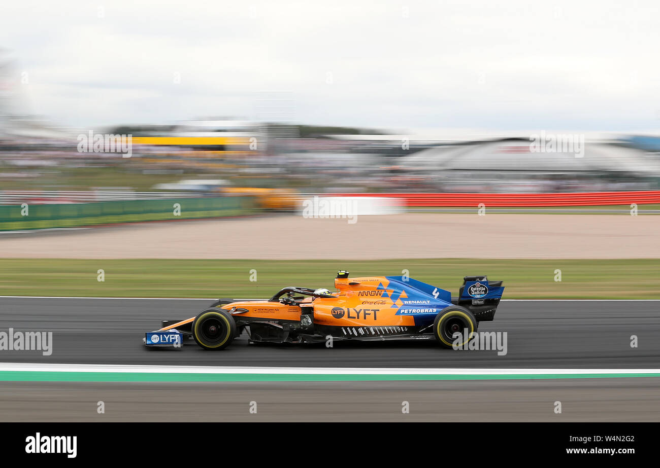 McLaren Lando Norris während des Britischen Grand Prix in Silverstone, Towcester. PRESS ASSOCIATION Foto. Bild Datum: Sonntag, 14 Juli, 2019. Siehe PA Geschichte AUTO Briten. Foto: David Davies/PA-Kabel. Einschränkungen: Nur für den redaktionellen Gebrauch bestimmt. Kommerzielle Nutzung mit vorheriger Zustimmung von Teams. Stockfoto