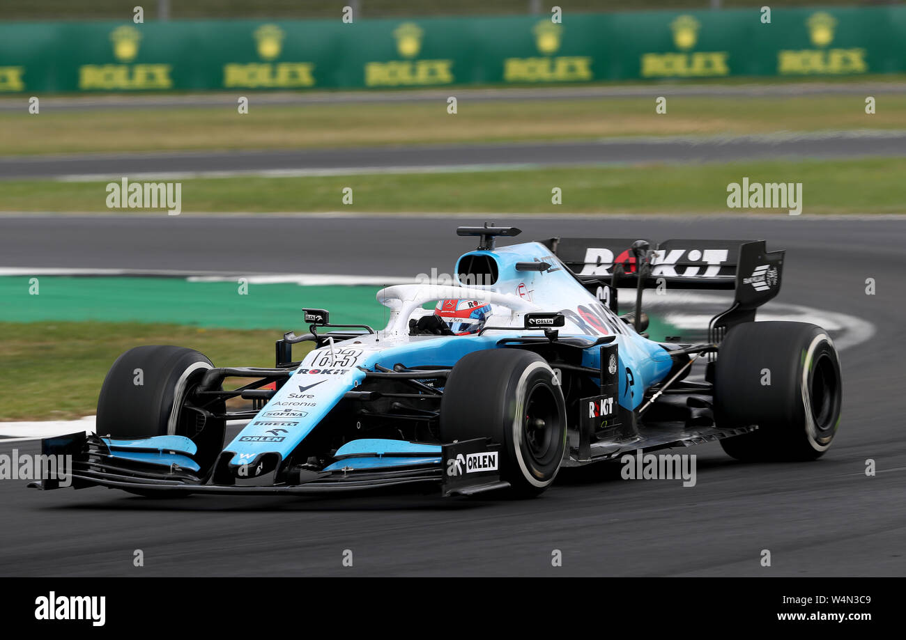 Williams' George Russell während des Britischen Grand Prix in Silverstone, Towcester. PRESS ASSOCIATION Foto. Bild Datum: Sonntag, 14 Juli, 2019. Siehe PA Geschichte AUTO Briten. Foto: David Davies/PA-Kabel. Einschränkungen: Nur für den redaktionellen Gebrauch bestimmt. Kommerzielle Nutzung mit vorheriger Zustimmung von Teams. Stockfoto
