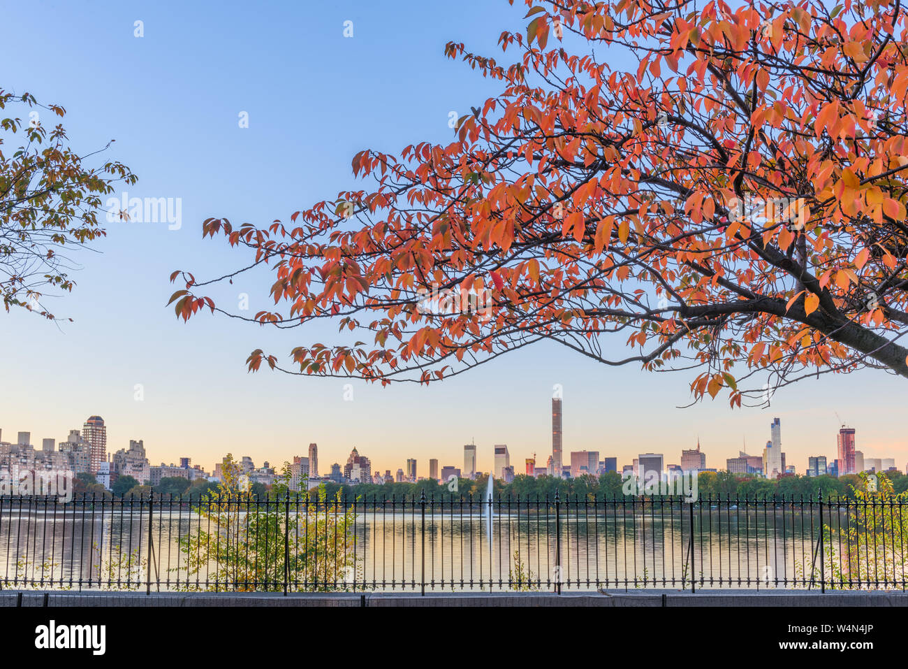 New York, New York, USA am Central Park und Behälter im Herbst Saison. Stockfoto