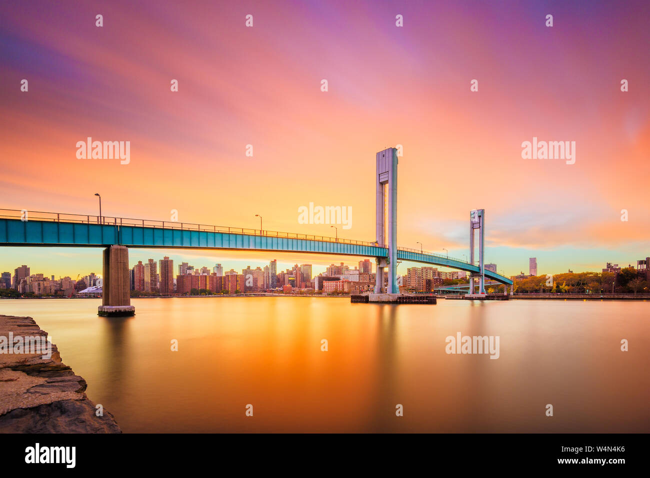 Gemeinden Insel-Brücke über dem Harlem River zwischen Manhattan Island und Wards Island in New York City. Stockfoto