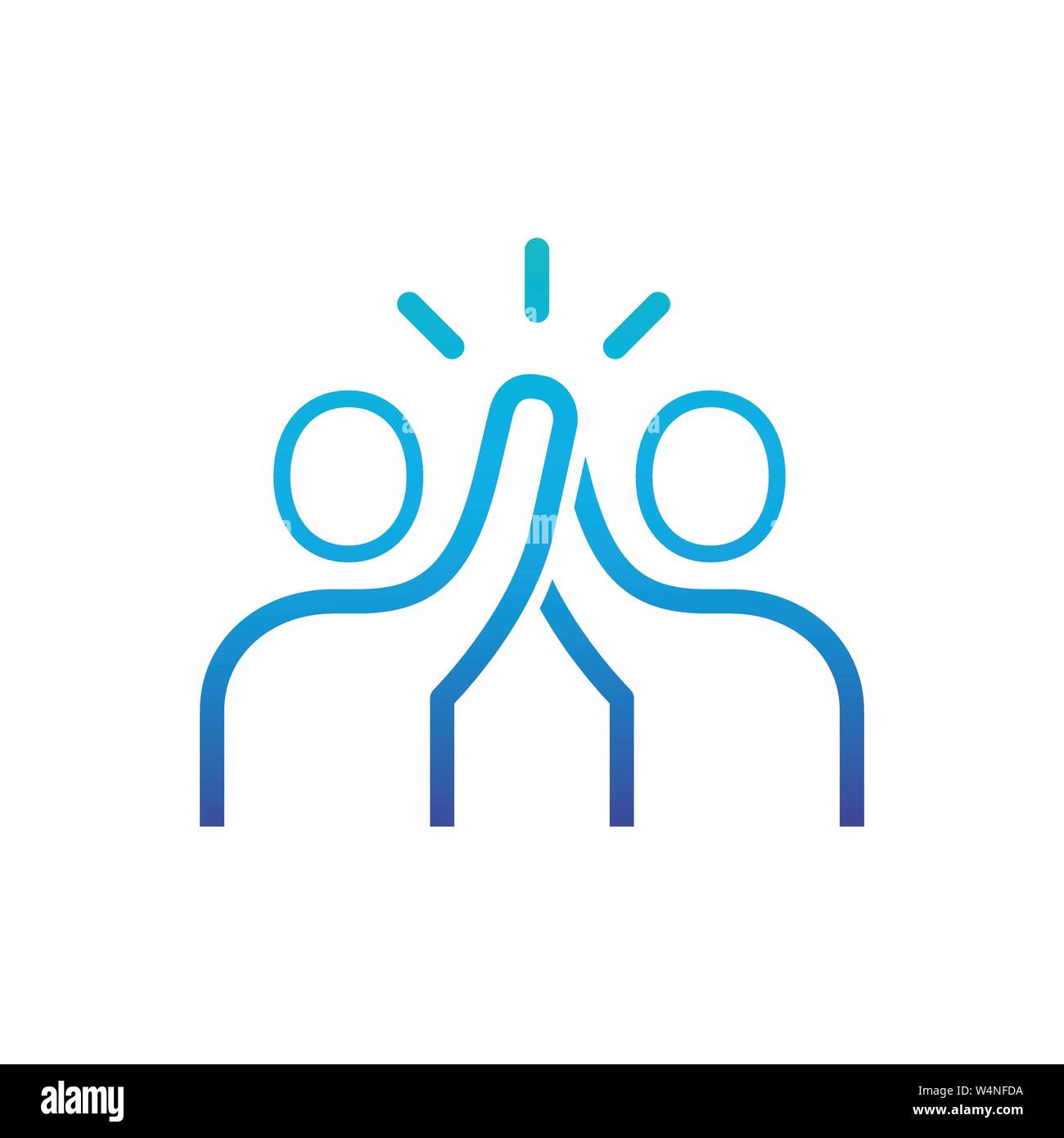 Freunde hoch fünf. Vector Illustration isoliert auf Weiss. Stock Vektor