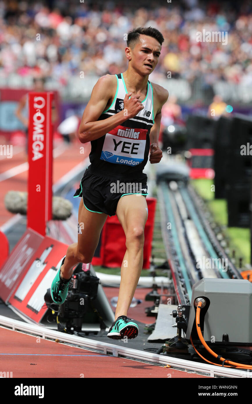 Alexander YEE (Großbritannien) konkurrieren in der Männer 5000 m-Finale bei den 2019, IAAF Diamond League, Jubiläum Spiele, Queen Elizabeth Olympic Park, Stratford, London, UK. Stockfoto