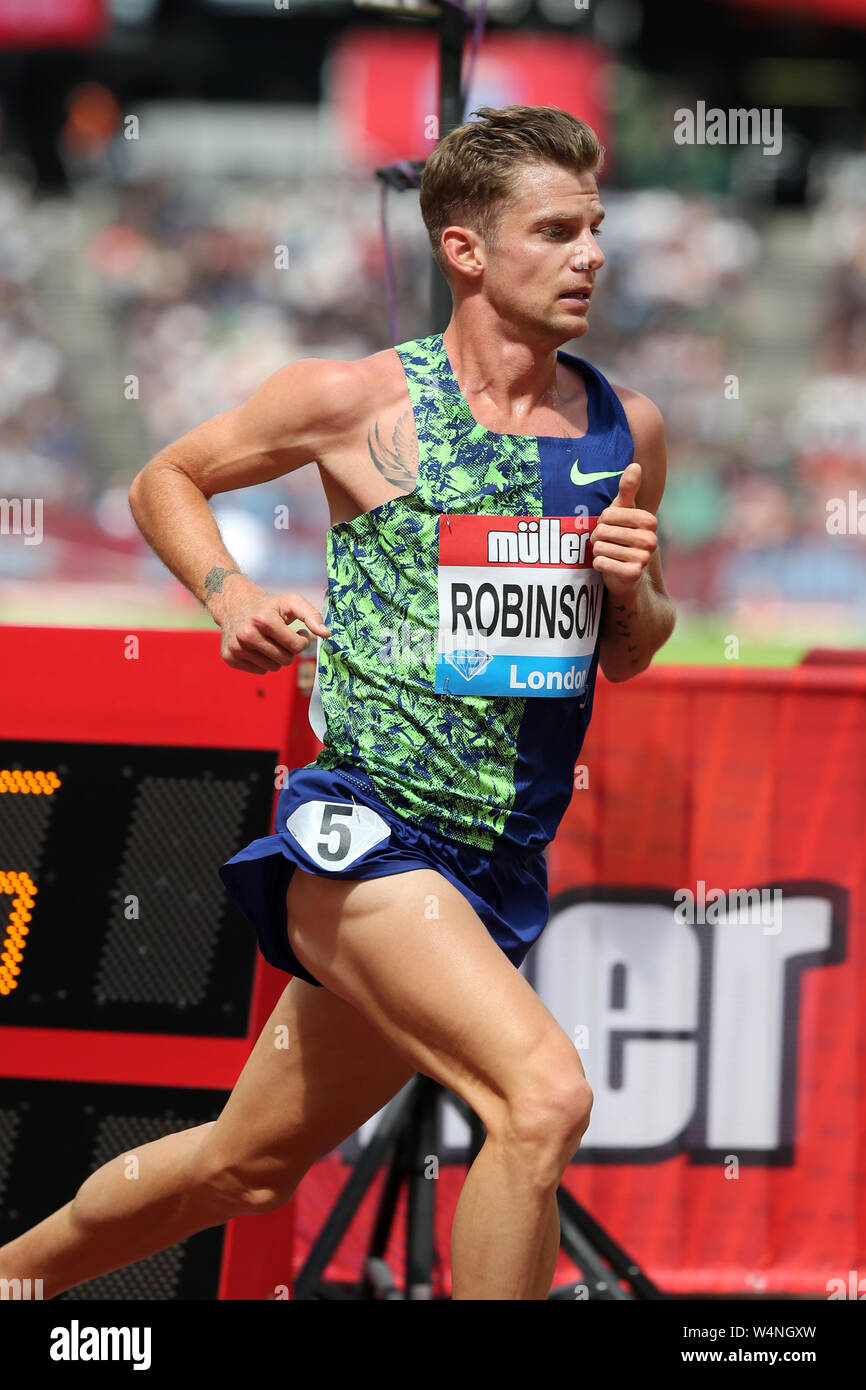 Brett ROBINSON (Australien) konkurrieren in der Männer 5000 m-Finale bei den 2019, IAAF Diamond League, Jubiläum Spiele, Queen Elizabeth Olympic Park, Stratford, London, UK. Stockfoto