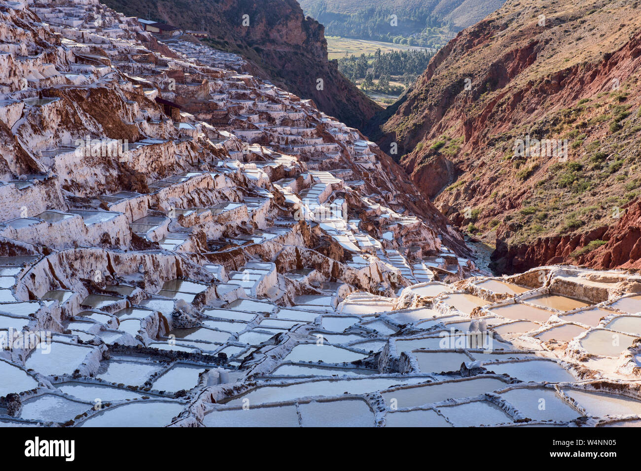 Die erstaunliche Salinen von Maras, das Heilige Tal, Peru Stockfoto