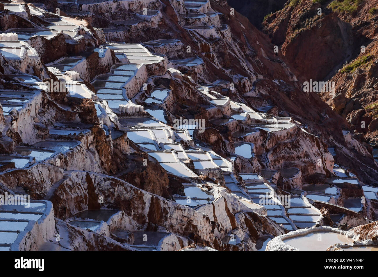 Die erstaunliche Salinen von Maras, das Heilige Tal, Peru Stockfoto