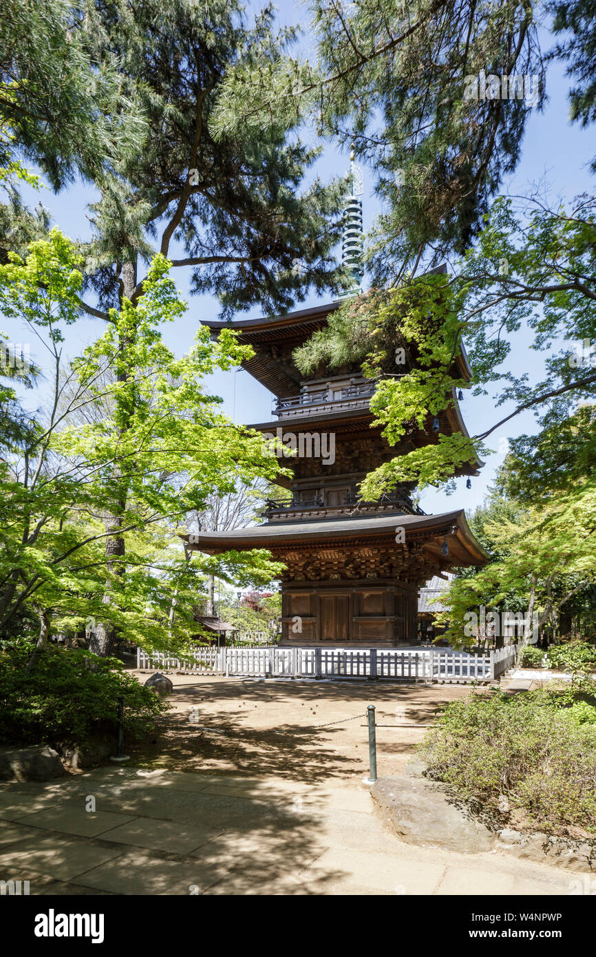 Pagode in Gotokuji Tempel in Setagaya city, Tokio, Japan. Stockfoto