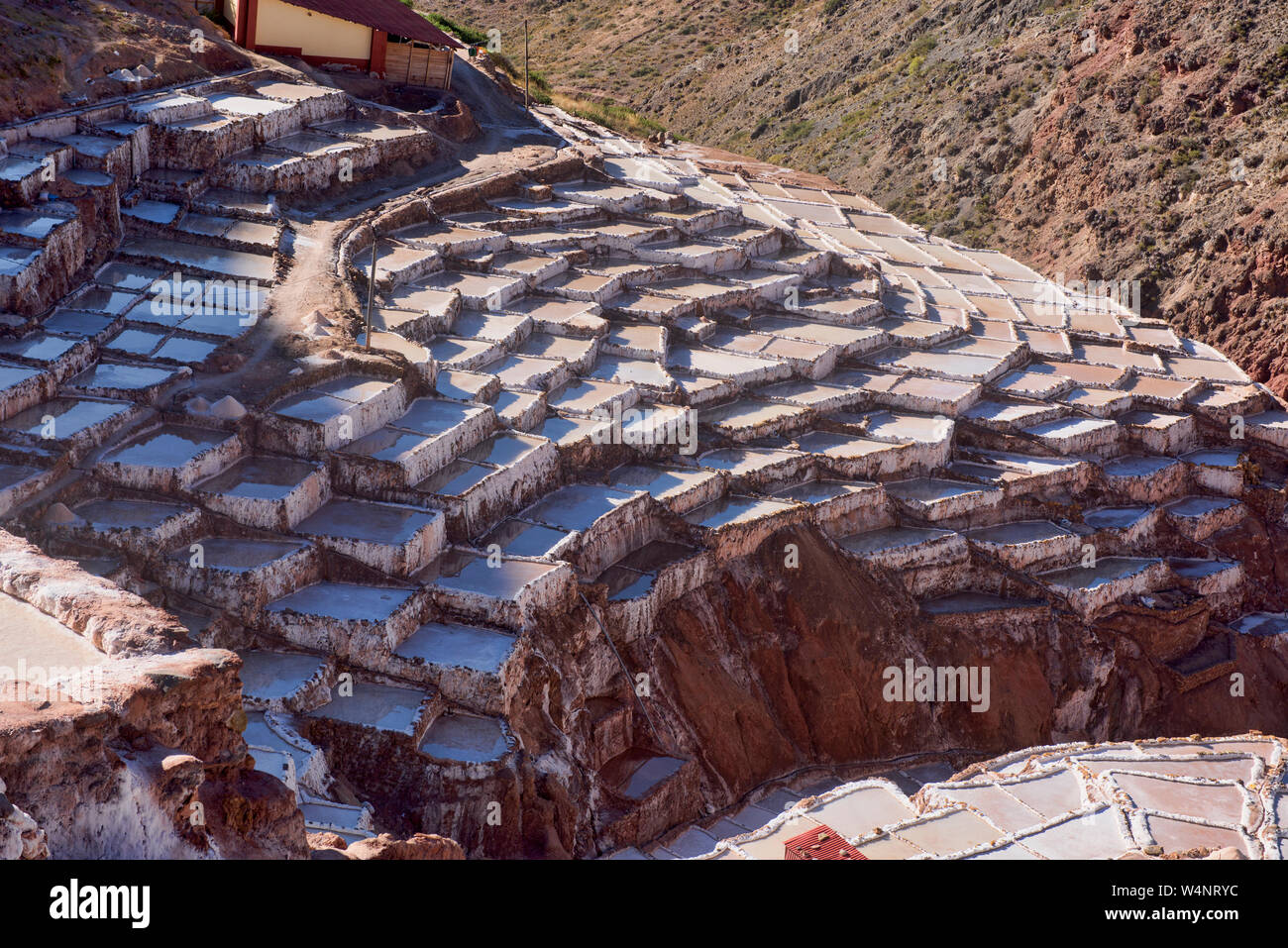 Die erstaunliche Salinen von Maras, das Heilige Tal, Peru Stockfoto