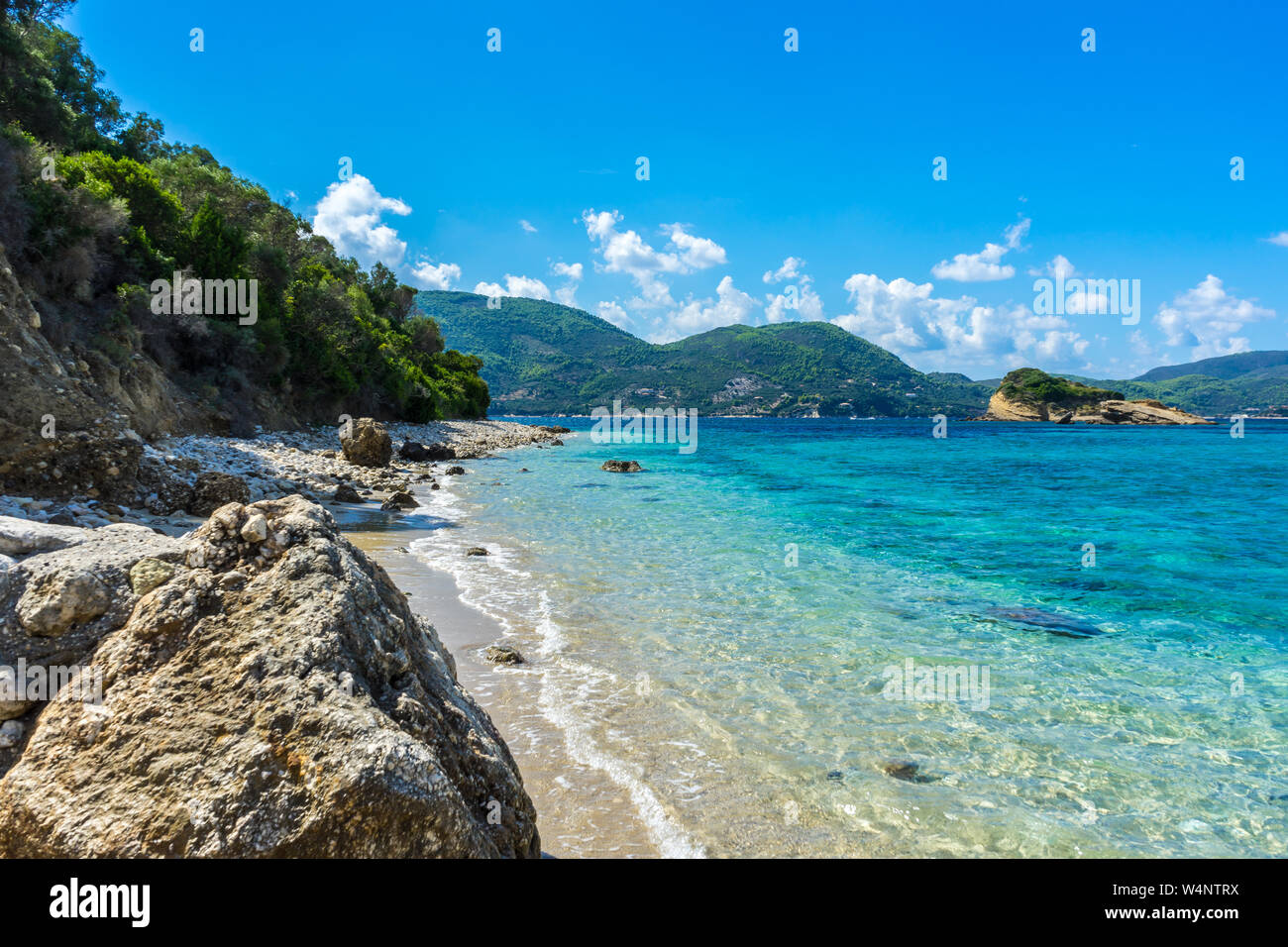 Griechenland, Zakynthos, perfekte azurblauen Meer Wasser im Paradise Beach Stockfoto