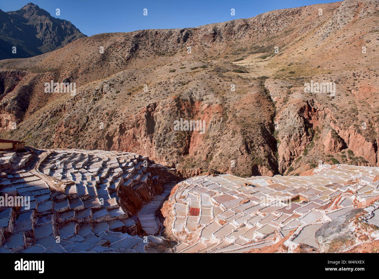 Die erstaunliche Salinen von Maras, das Heilige Tal, Peru Stockfoto