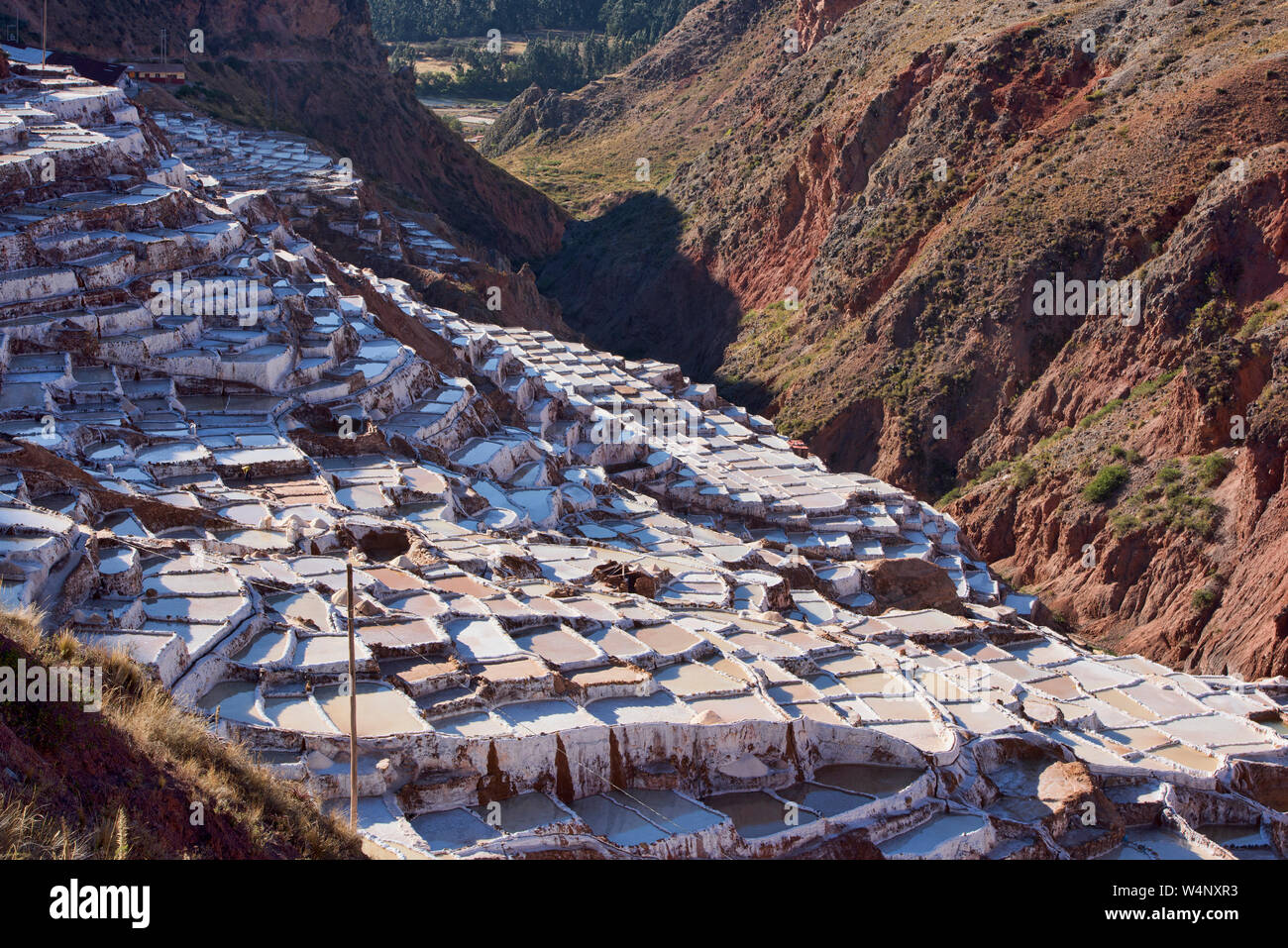 Die erstaunliche Salinen von Maras, das Heilige Tal, Peru Stockfoto