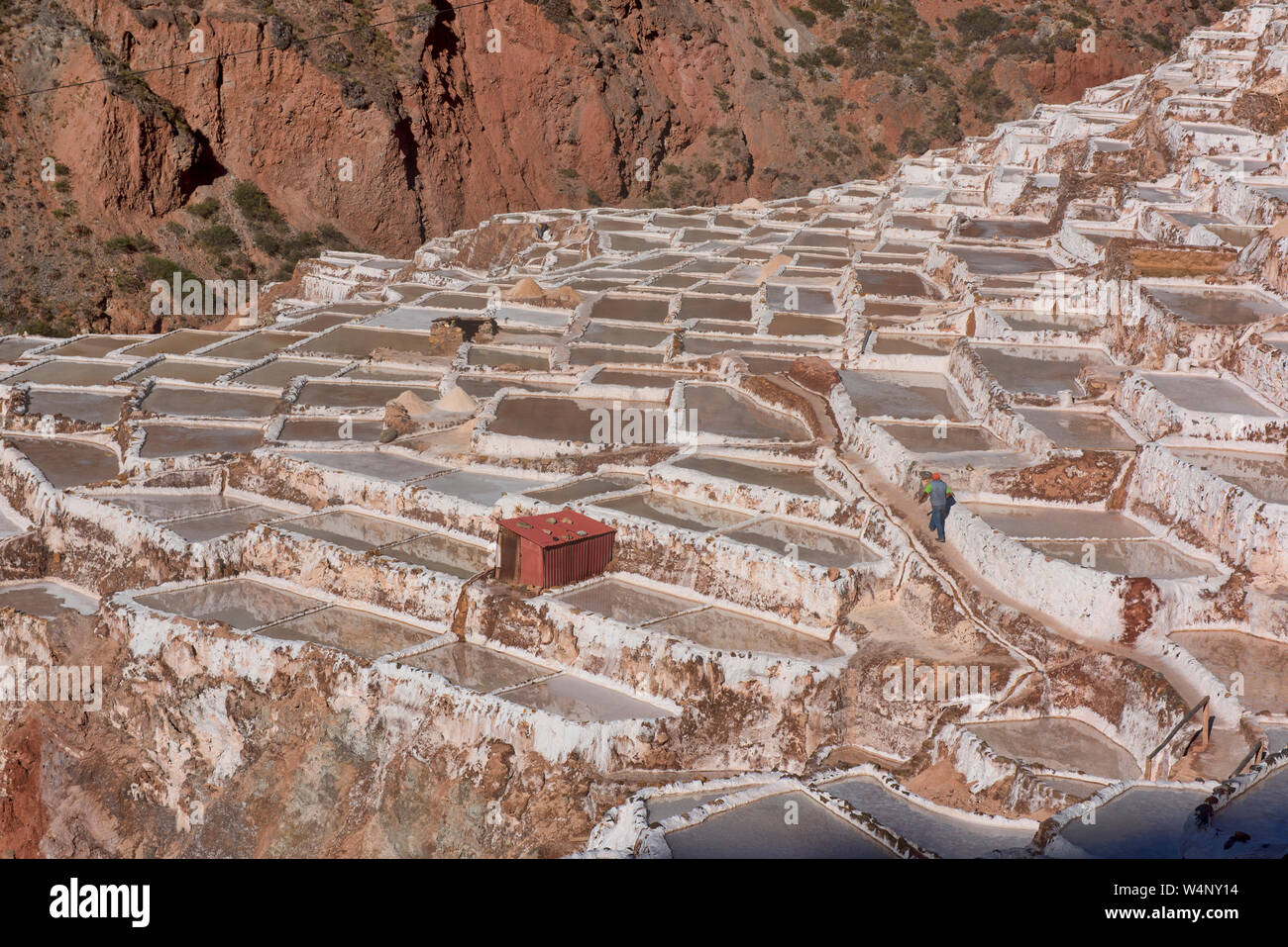 Die erstaunliche Salinen von Maras, das Heilige Tal, Peru Stockfoto
