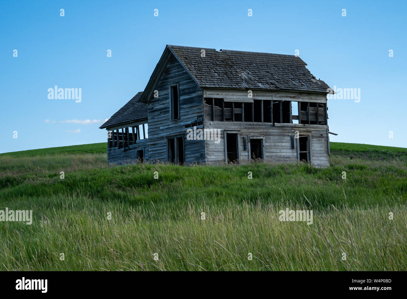 Alte verwitterte Scheune, in der Palouse Region Washington Staat im Stich Stockfoto
