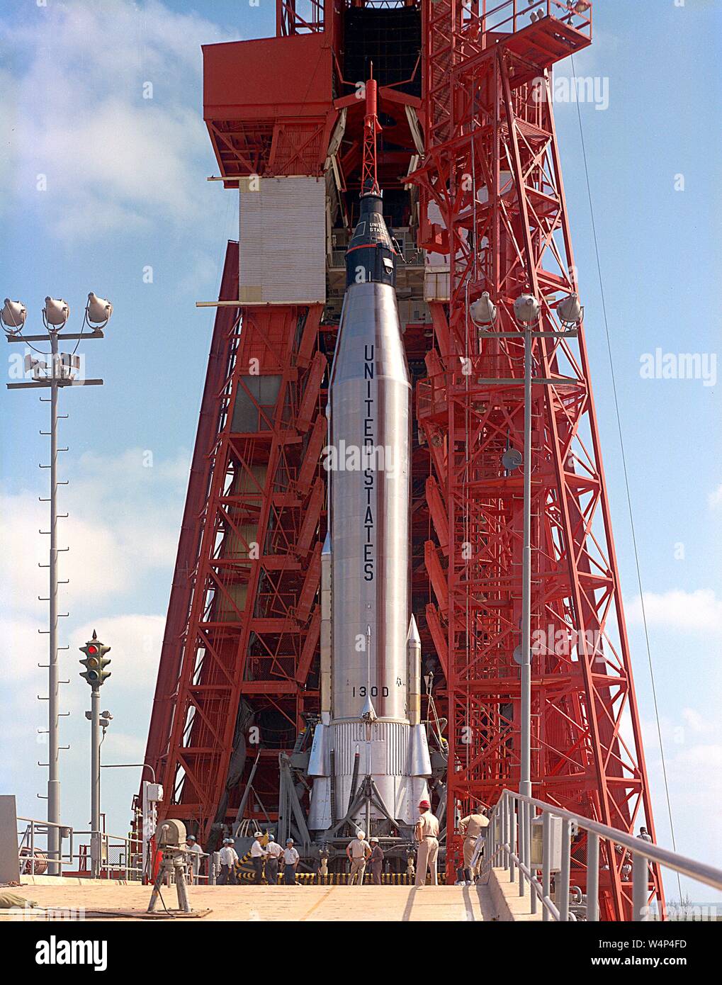 Start test der Mercury-Atlas 9 (MA-9) auf Startplatz 14 in Cape Canaveral, Florida, 14. Mai 1963. Mit freundlicher Genehmigung der Nationalen Luft- und Raumfahrtbehörde (NASA). () Stockfoto