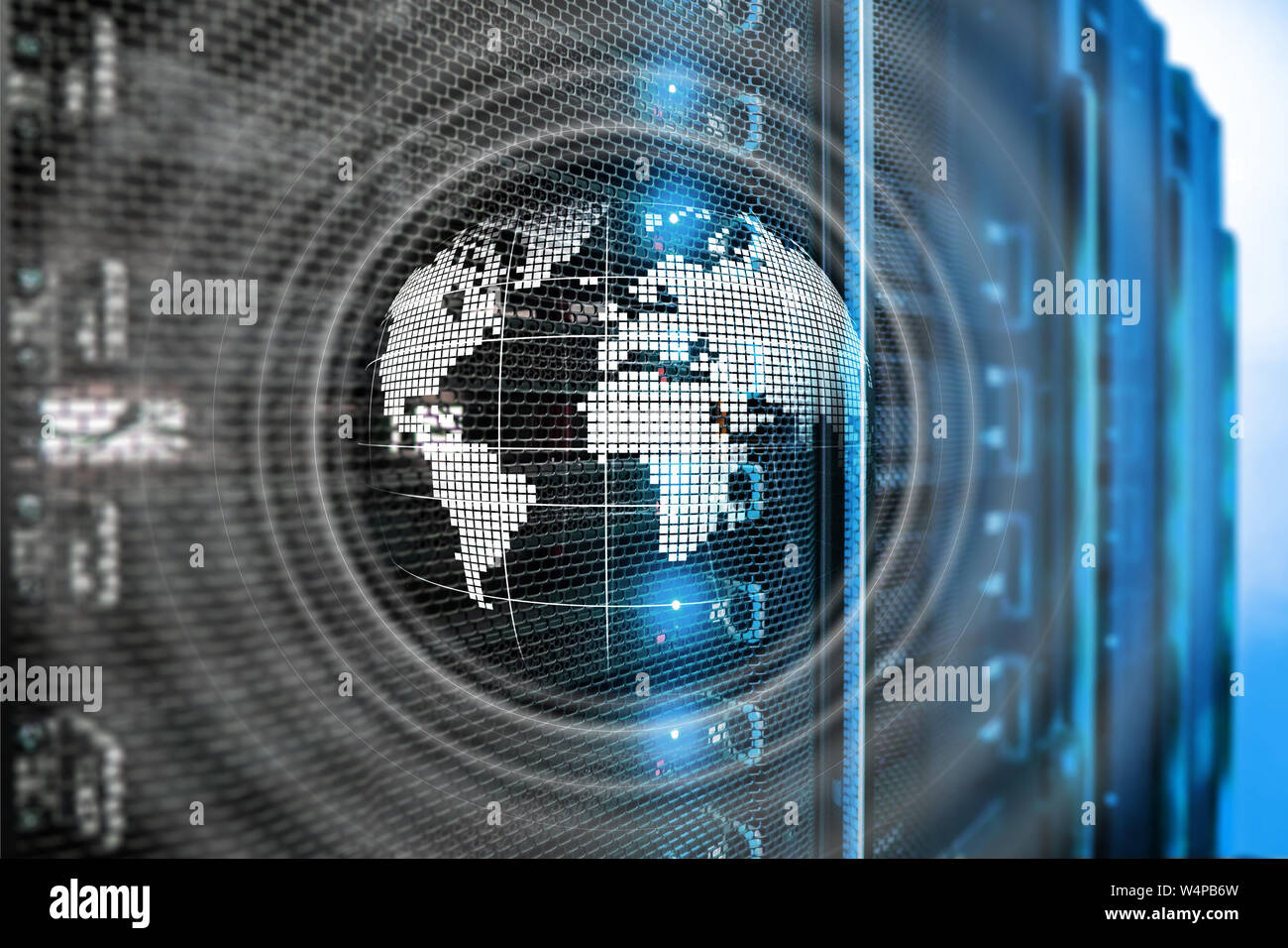 Planet Erde Hologramm Globe Global Communication World Wide Business Konzept Stockfoto