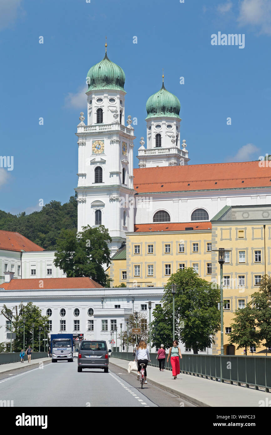 St. Stephens Kathedrale von Marienbruecke, Passau, Niederbayern, Deutschland Stockfoto