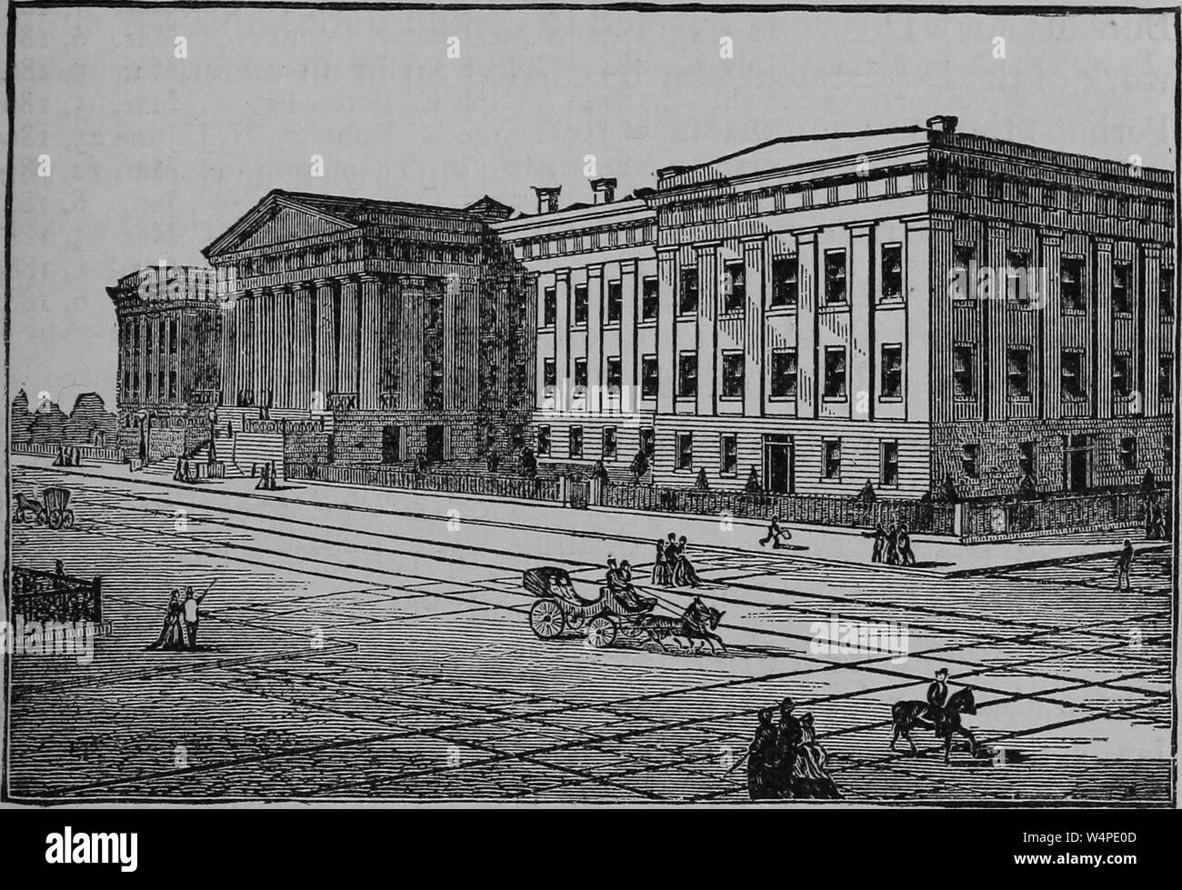 Gravur der Vereinigten Staaten im Innenministerium in Washington, District of Columbia, aus dem Buch "Die politische Geschichte der USA' von James Penny Boyd, 1888. Mit freundlicher Genehmigung Internet Archive. () Stockfoto