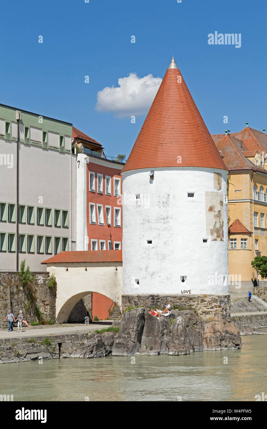 Schaibling Turm, Passau, Niederbayern, Bayern, Deutschland Stockfoto