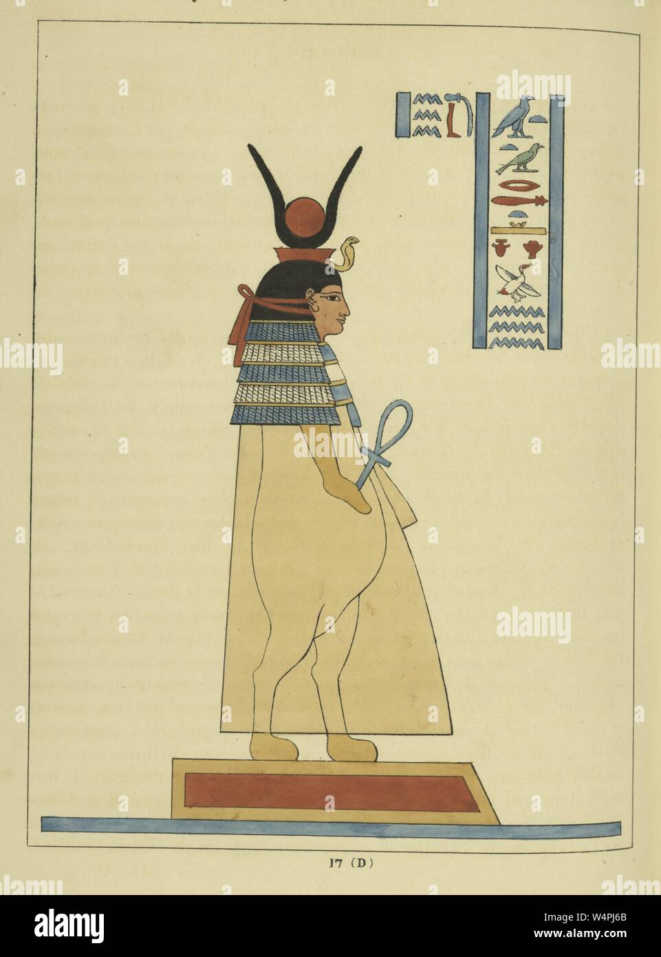 Antike ägyptische Göttin Taweret, die Göttin der Geburt und der Fruchtbarkeit, Illustration aus dem Buch "Pantheon" egyptien von Leon Jean Joseph Dubois, 1824. Von der New York Public Library. () Stockfoto