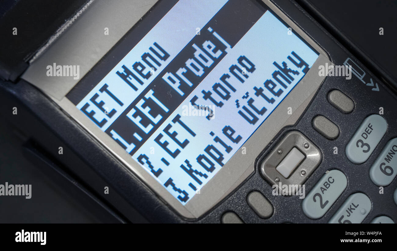 EET elektronische Einnahmen Datensätze in der Tschechischen Republik Stockfoto