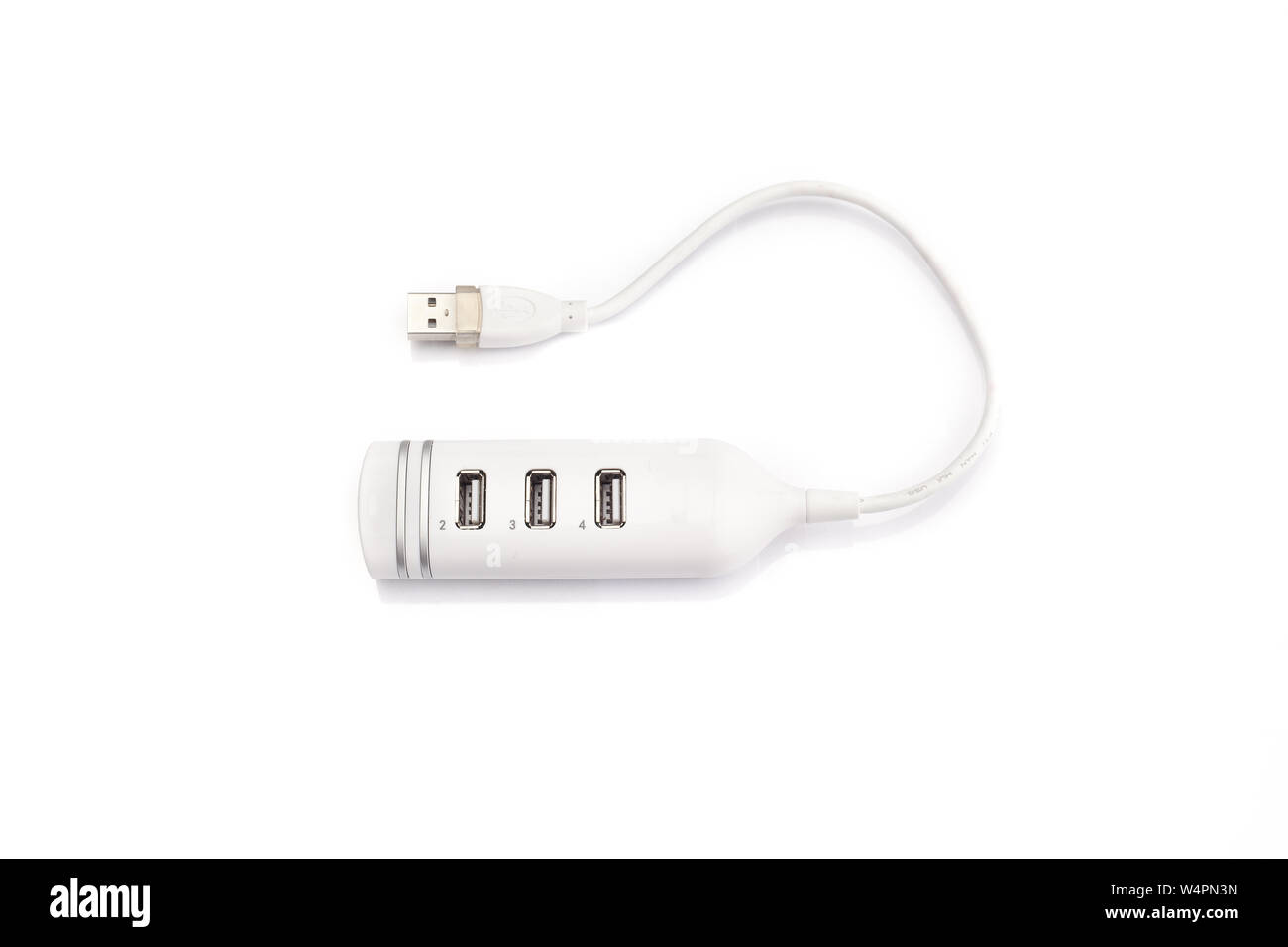 Weiß USB-Hub auf weißem Hintergrund Stockfoto
