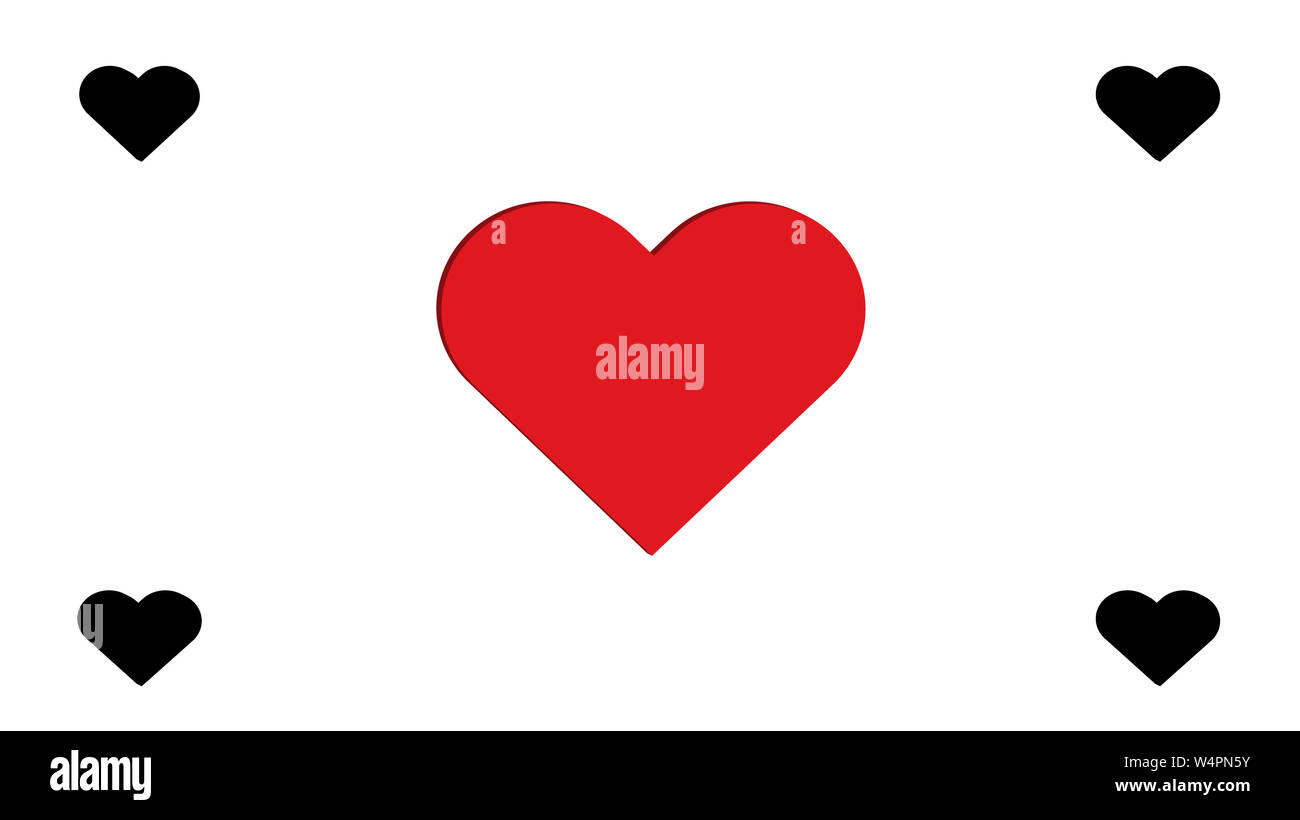 3D-schwarzen und roten Herzen Herzen mehrere Vier einfache Liebe Vector Illustration Design Groß Klein Stockfoto