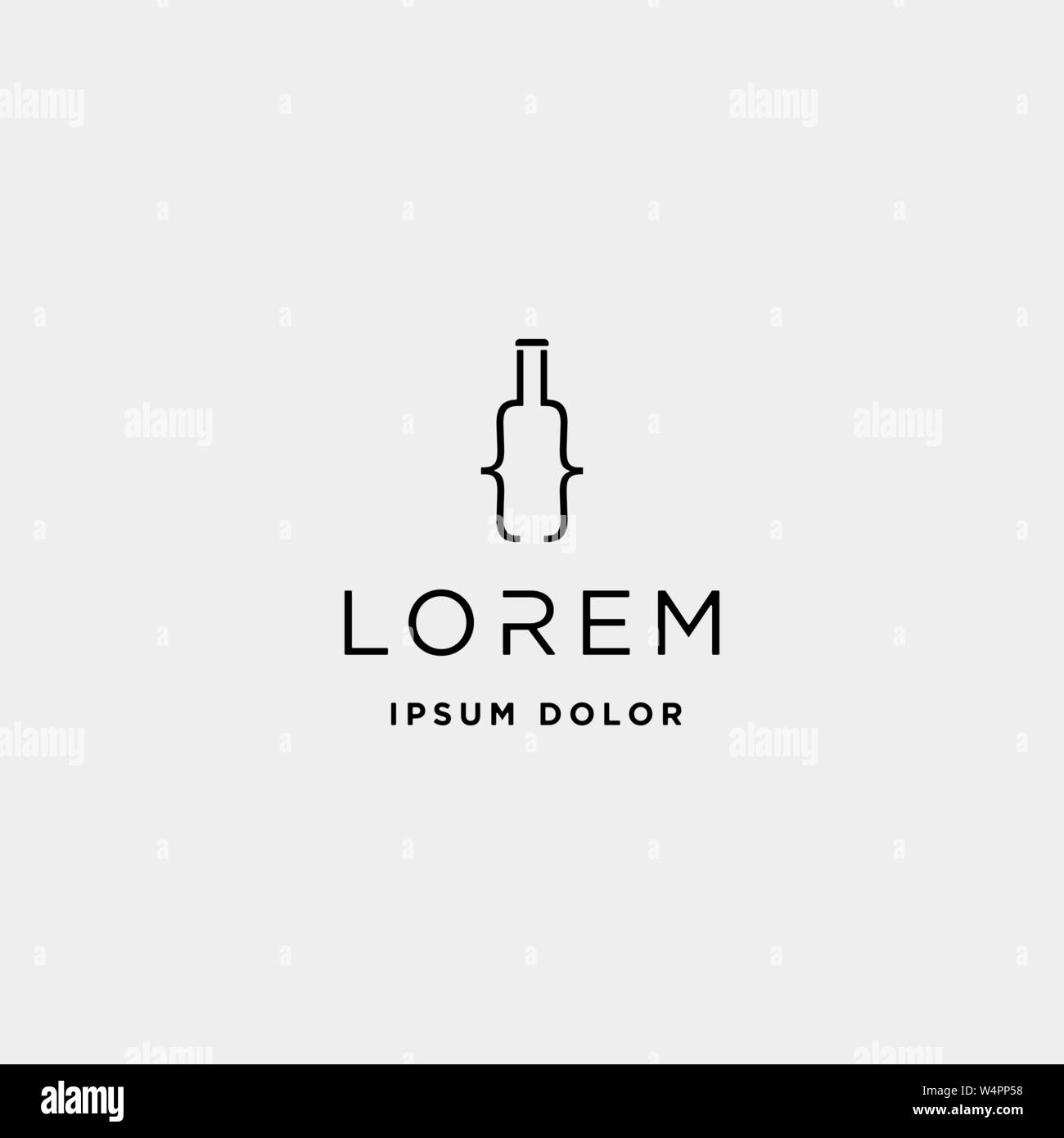 Bier code Logo Design bar Coding einfache Linie Vektor Stock Vektor