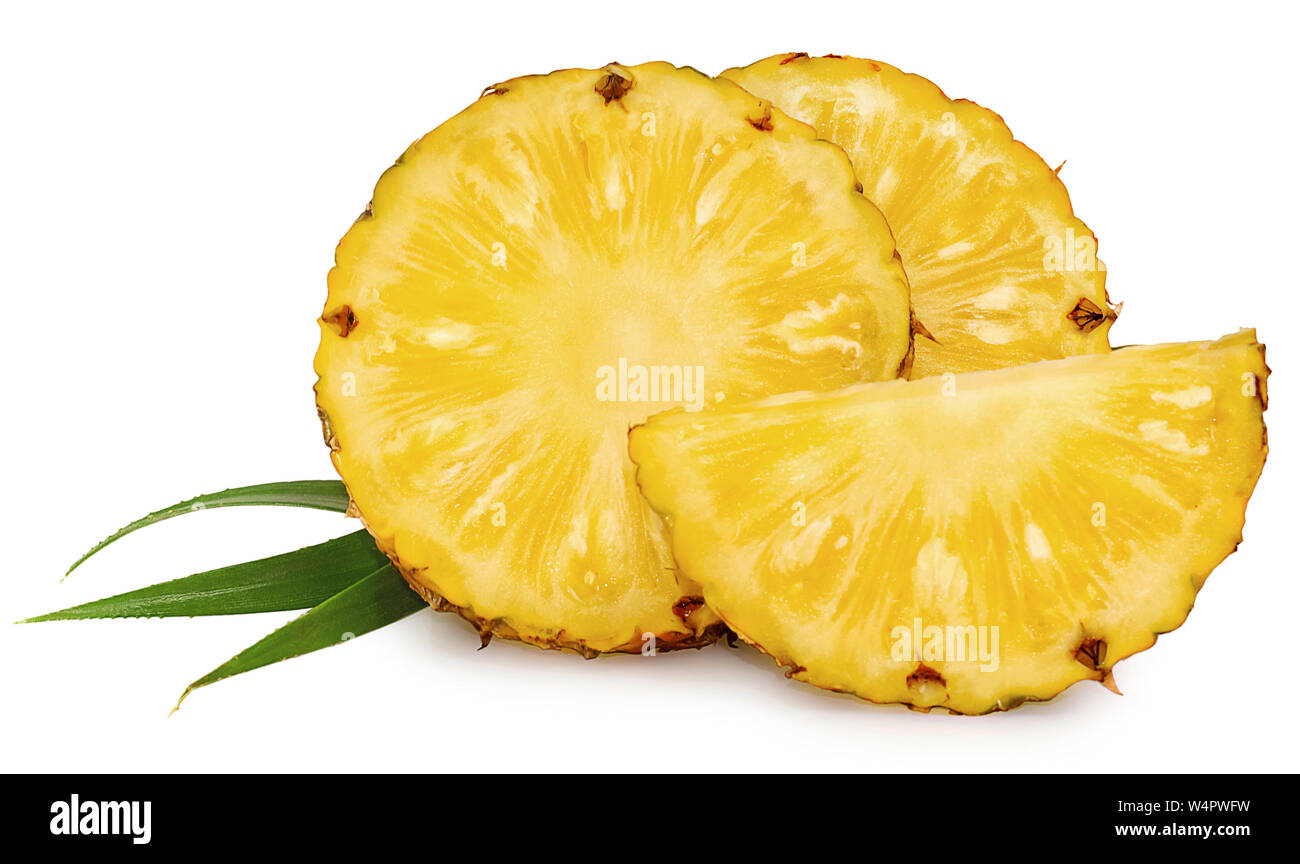 Frucht einer Ananas isoliert auf weißem Hintergrund Stockfoto
