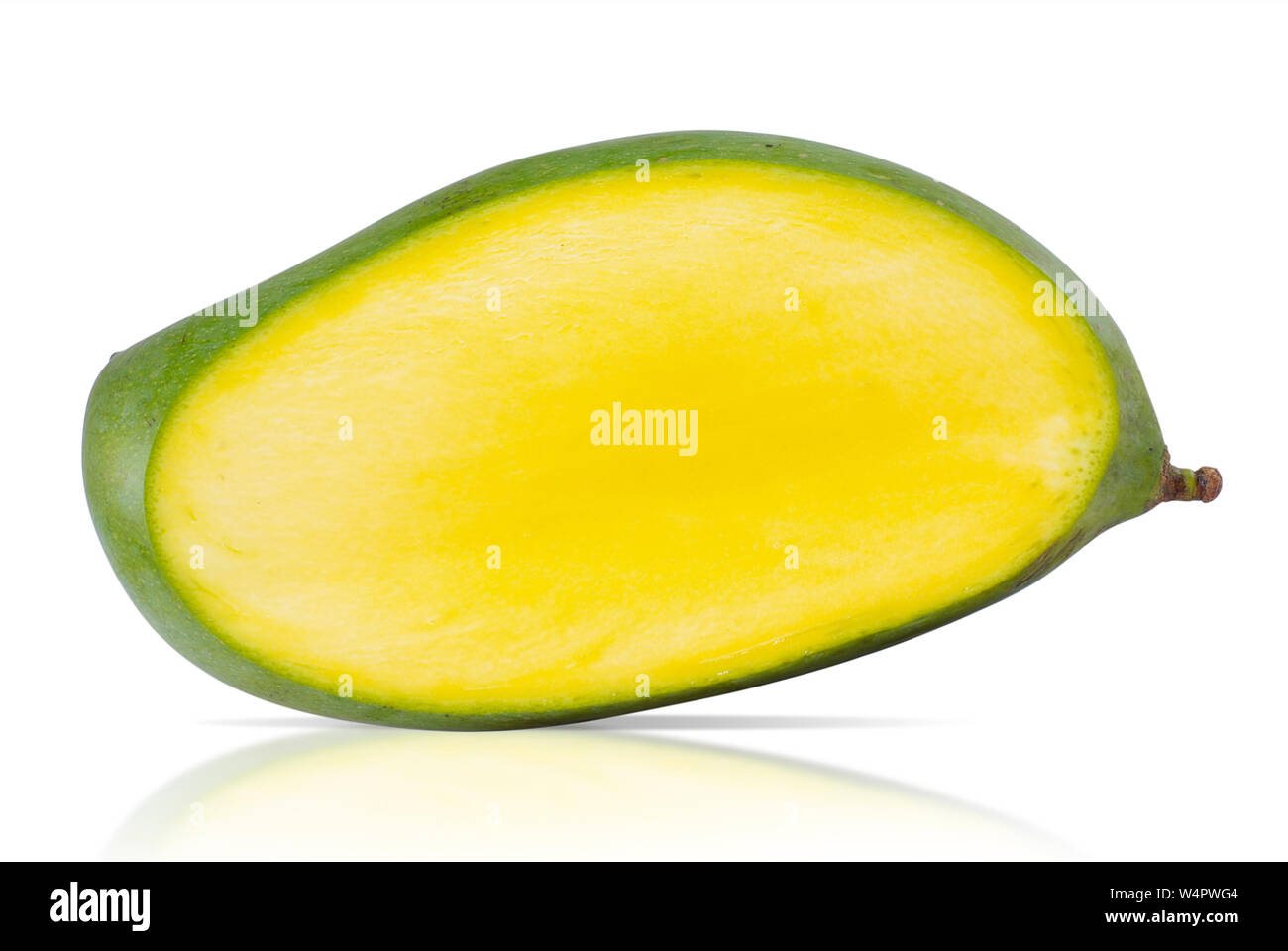Grüne mango Obst isoliert auf weiss Stockfoto