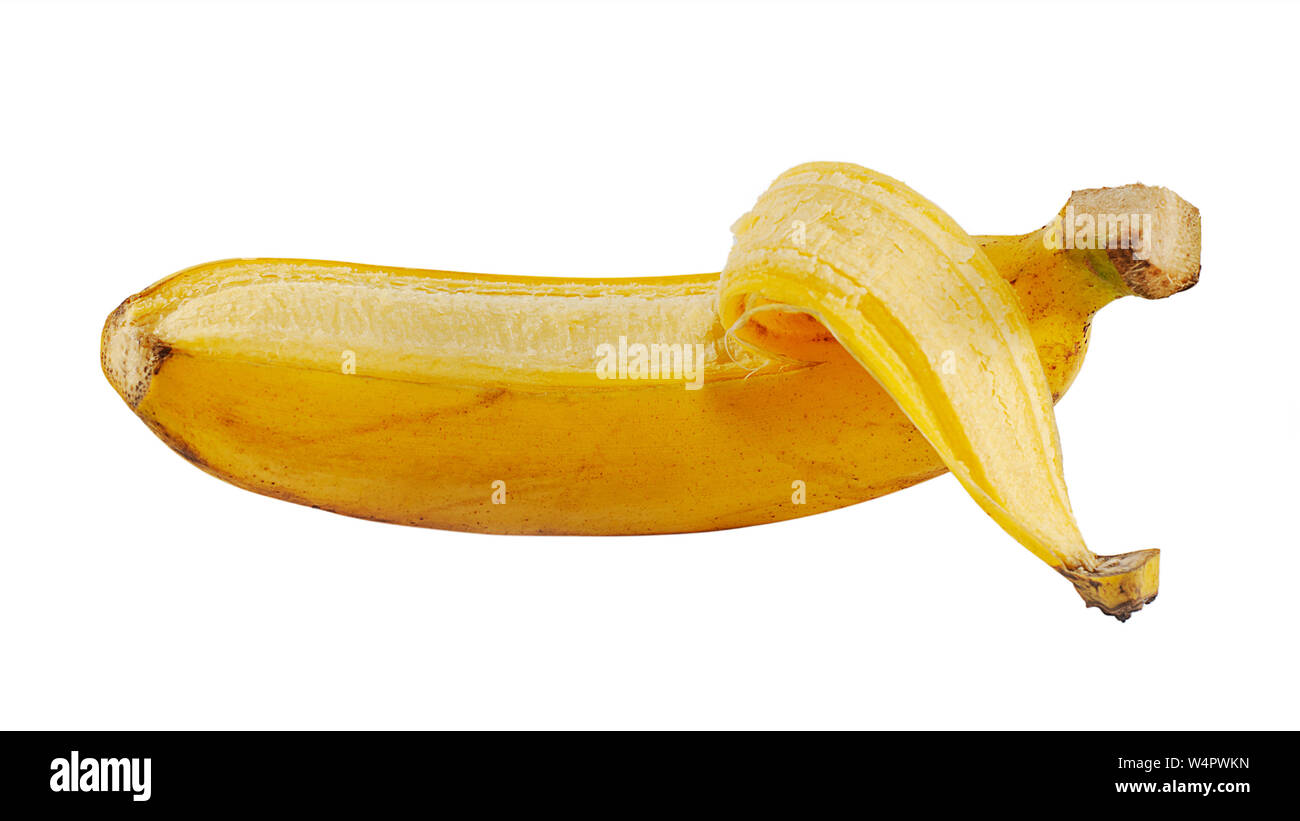 Single von Banane Obst isoliert Ausschneiden Stockfoto