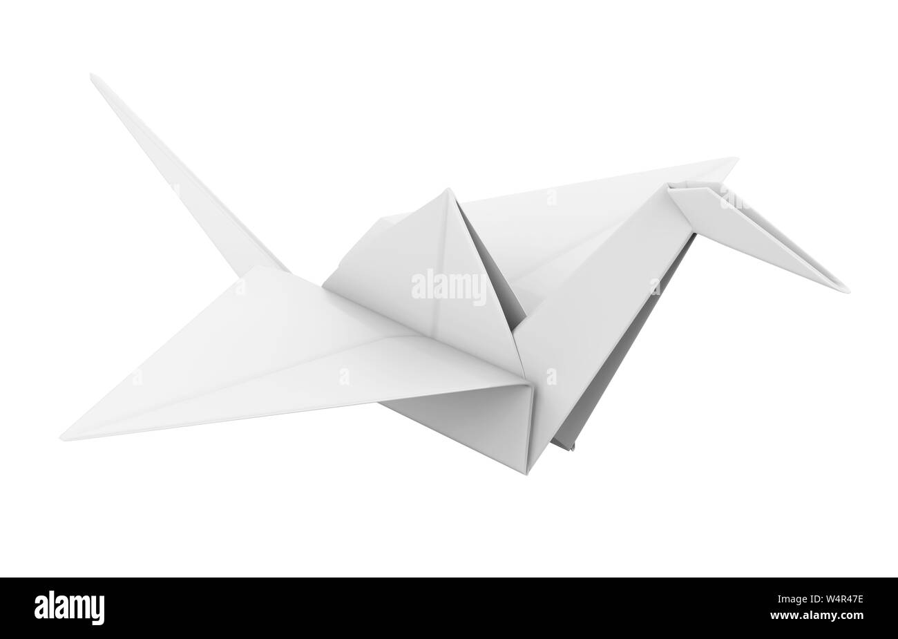Origami Papier Kran isoliert Stockfoto