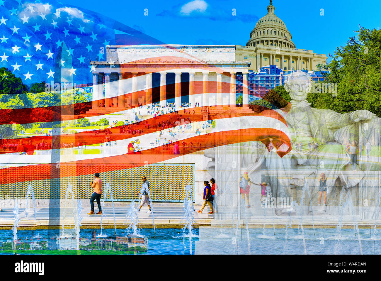 Lincoln Memorial National Register der Historischen Stätten, U.S. National Memorial. Stockfoto