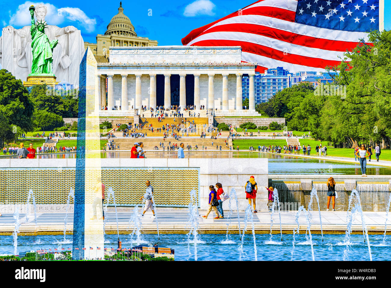 Lincoln Memorial National Register der Historischen Stätten, U.S. National Memorial. Stockfoto