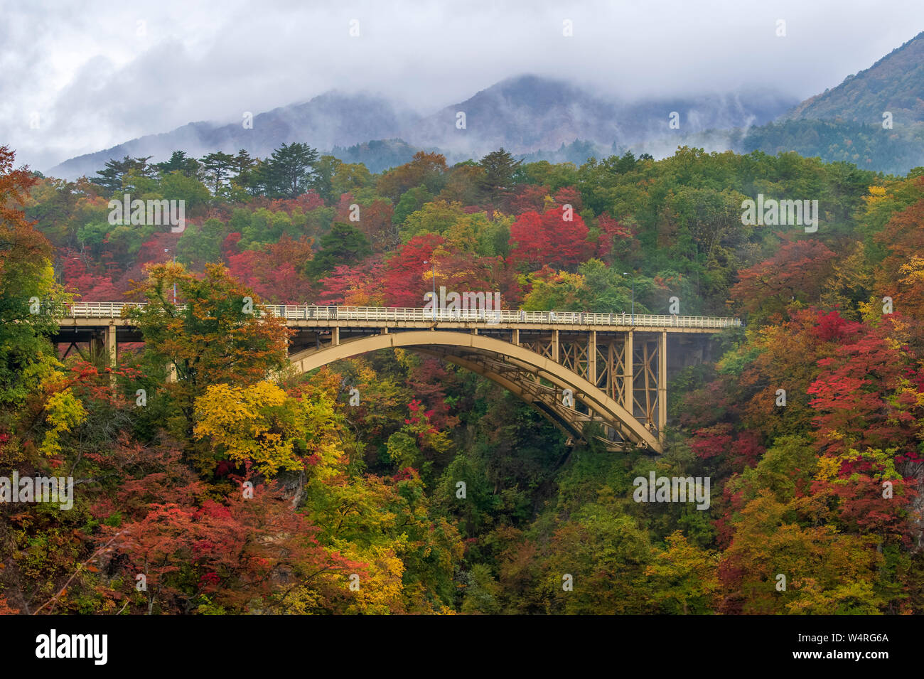 Naruko-Kyo Brücke in Naruko Schlucht, Osaki, Präfektur Miyagi, Japan Stockfoto