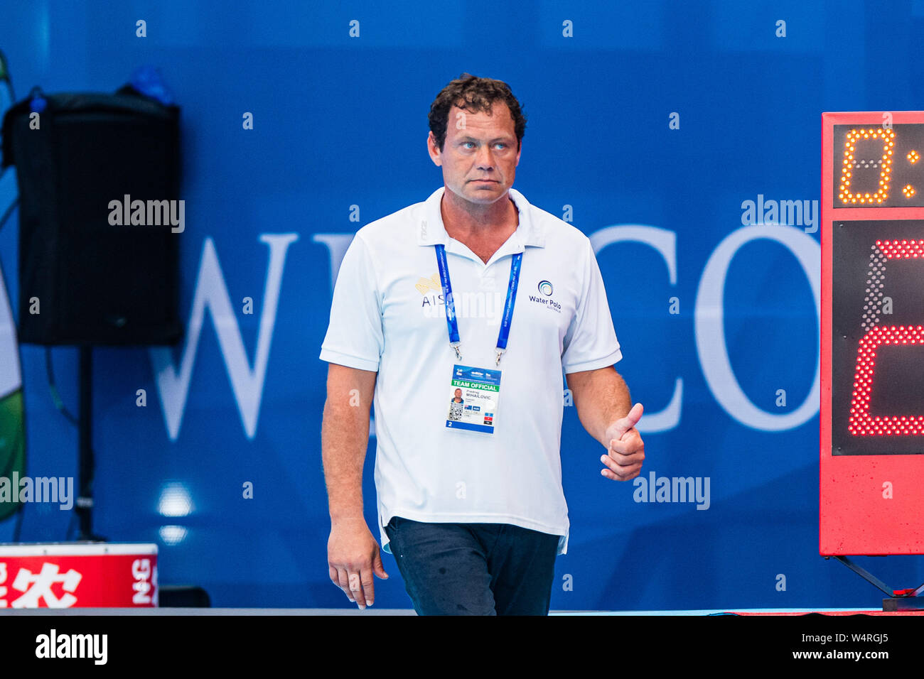 24-07-2019: WK Wasserball: USA / Australien: Gwangju MIHAILOVIC Predrag (AUS) Gwangju Südkorea 24 Wasserball W43 USA - AUS 07/2019. FINA World Aquatics Championships Nambu University Grounds Orange Pictures / Deepbluemedia / Insidefoto Stockfoto