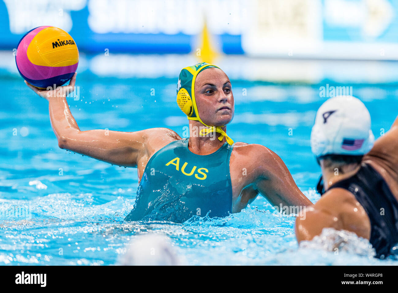 24-07-2019: WK Wasserball: USA / Australien: Gwangju #4 HALLIGAN Bronte (AUS) Gwangju Südkorea 24 Wasserball W43 USA - AUS 07/2019. FINA World Aquatics Championships Nambu University Grounds Orange Pictures / Deepbluemedia / Insidefoto Stockfoto