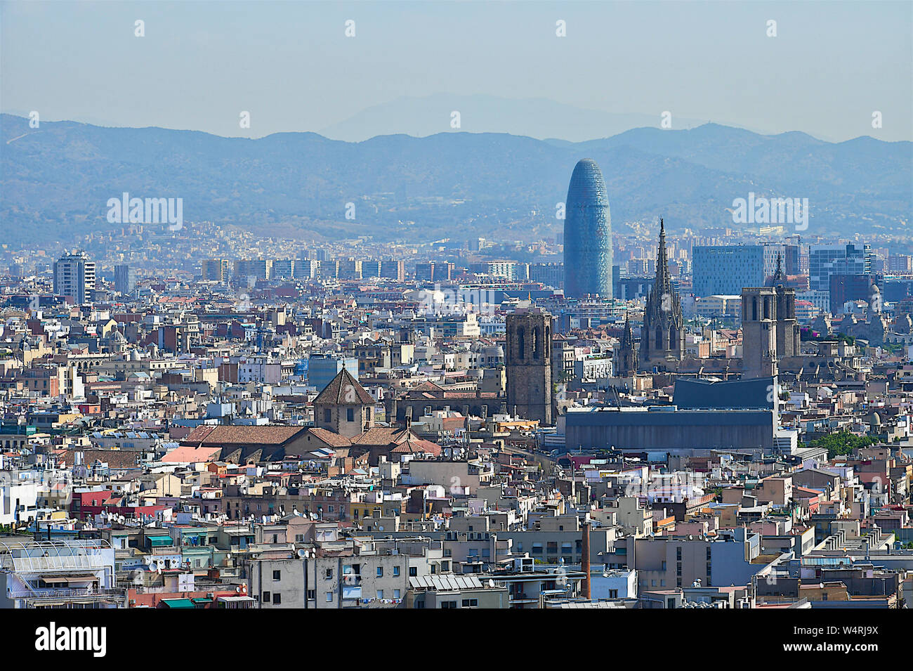 Stadtbild mit Sagrada Familia in Barcelona, Katalonien, Spanien Stockfoto