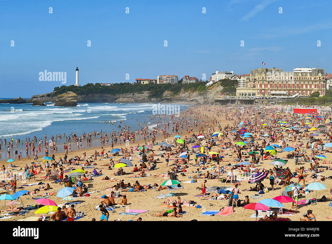 Meer und Strand in Biarritz, Baskenland, Frankreich Stockfoto