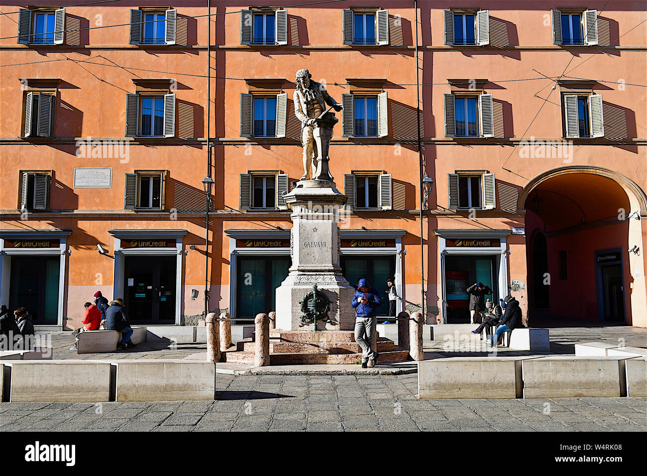 Statue von Luigi Galvani, Bologna, Emilia-Romagna, Italien Stockfoto